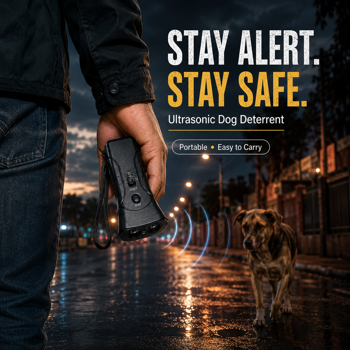 Ultrasonic Dog Deterrent – Portable Animal Chaser & Personal Safety Device