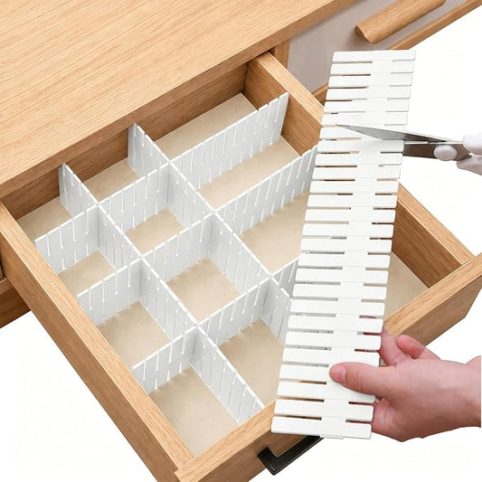Plastic Adjustable Drawer Dividers Organizer Separator ( Pack of 6)