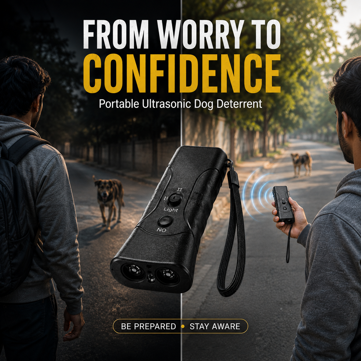Ultrasonic Dog Deterrent – Portable Animal Chaser & Personal Safety Device