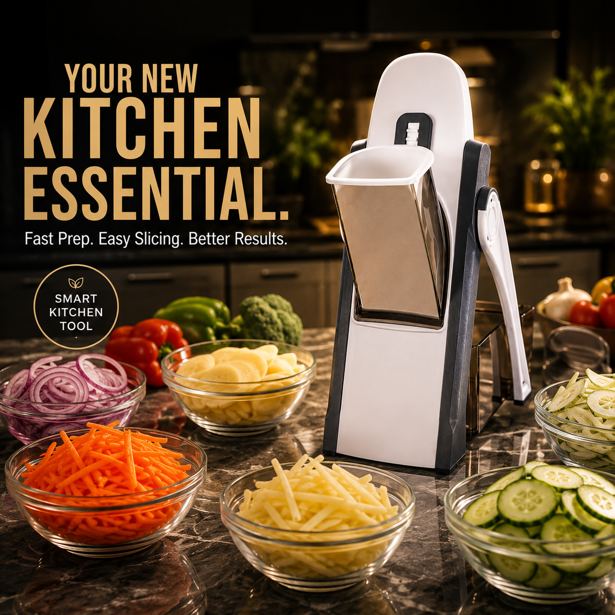 Multi-Functional Vegetable Cutter & Slicer – Fast, Easy & Uniform Vegetable Cutting