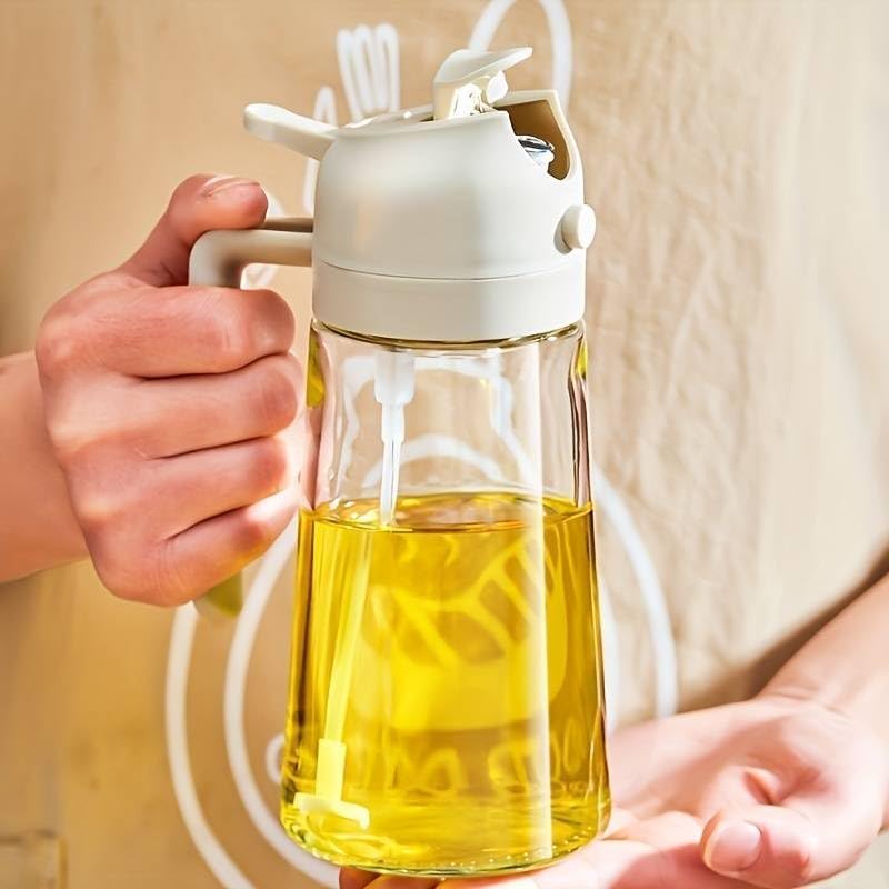 2 In 1 Oil Dispenser & Sprayer Bottle For Kitchen