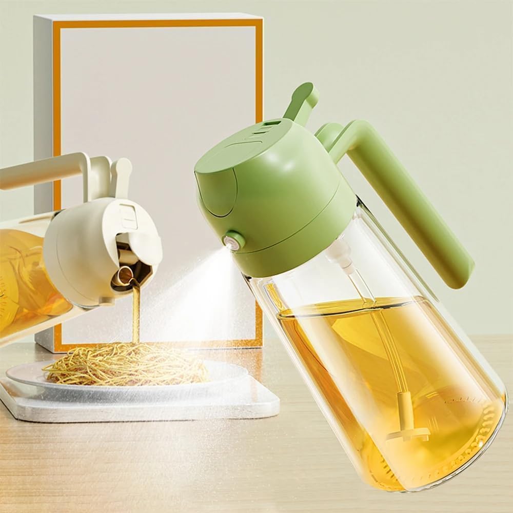 2 In 1 Oil Dispenser & Sprayer Bottle For Kitchen